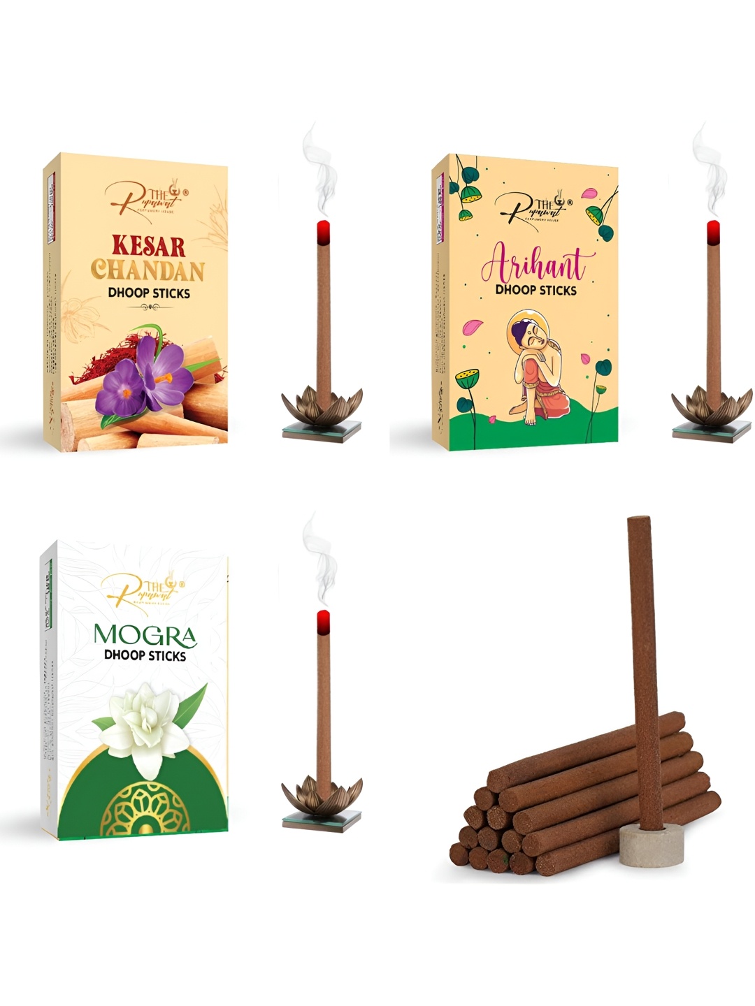 THE RUPAWAT Perfumery House 3-pcs Brown Kesar Chandan Arihant & Mogra Incense Sticks
THE RUPAWAT Perfumery House 3-pcs Brown Kesar Chandan Arihant & Mogra Incense Sticks