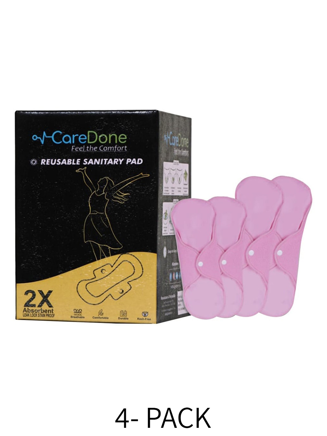 CareDone 2 Pcs Maxi & 2 Pcs Super Maxi 2X Absorbent Reusable Sanitary Pads Combo, Pink
CareDone 2 Pcs Maxi & 2 Pcs Super Maxi 2X Absorbent Reusable Sanitary Pads Combo, Pink