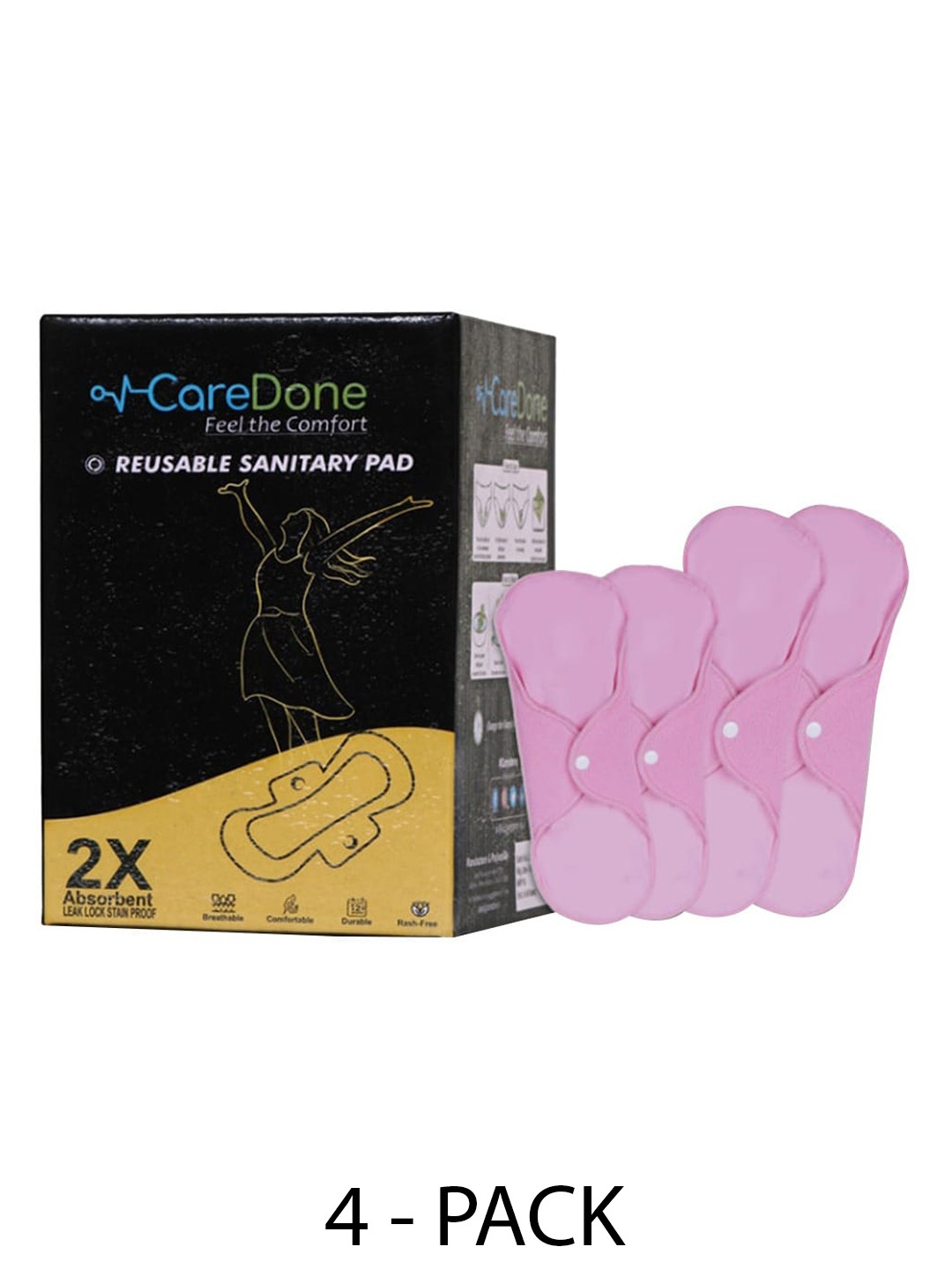 CareDone 2 Pcs Maxi & 2 Pcs Super Maxi 2X Absorbent Reusable Sanitary Pads Combo, Pink
CareDone 2 Pcs Maxi & 2 Pcs Super Maxi 2X Absorbent Reusable Sanitary Pads Combo, Pink