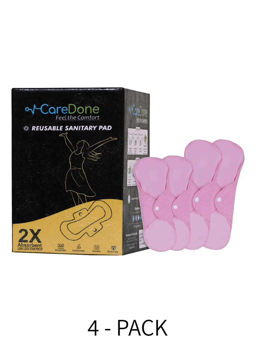 CareDone 2 Pcs Maxi & 2 Pcs Super Maxi 2X Absorbent Reusable Sanitary Pads Combo, Pink
CareDone 2 Pcs Maxi & 2 Pcs Super Maxi 2X Absorbent Reusable Sanitary Pads Combo, Pink