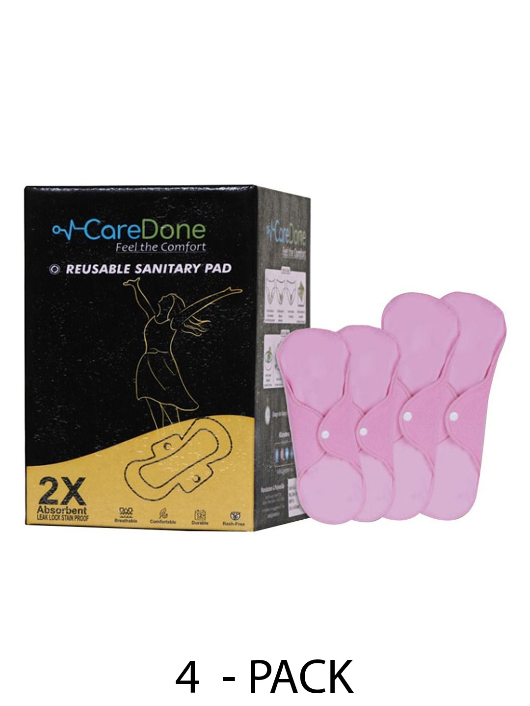 CareDone 2 Pcs Maxi & 2 Pcs Super Maxi 2X Absorbent Reusable Sanitary Pads Combo, Pink
CareDone 2 Pcs Maxi & 2 Pcs Super Maxi 2X Absorbent Reusable Sanitary Pads Combo, Pink