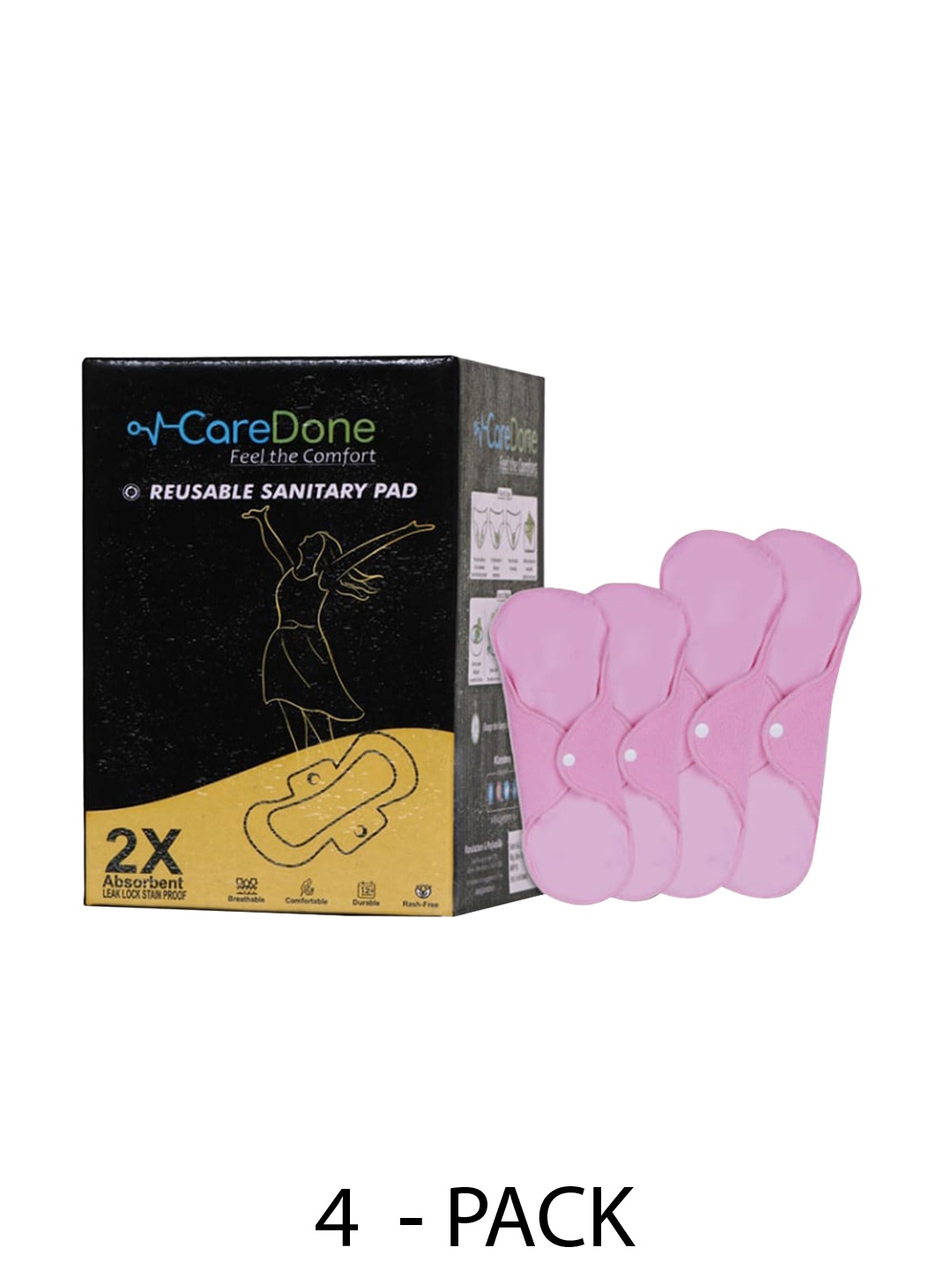 CareDone 2 Pcs Maxi & 2 Pcs Super Maxi 2X Absorbent Reusable Sanitary Pads Combo, Pink
CareDone 2 Pcs Maxi & 2 Pcs Super Maxi 2X Absorbent Reusable Sanitary Pads Combo, Pink