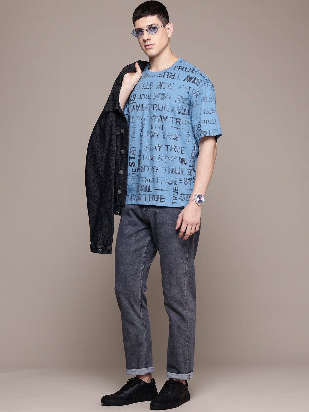 The Roadster Lifestyle Co. Printed Drop-Shoulder Sleeves Pure Cotton T-shirt, Blue
The Roadster Lifestyle Co. Printed Drop-Shoulder Sleeves Pure Cotton T-shirt, Blue