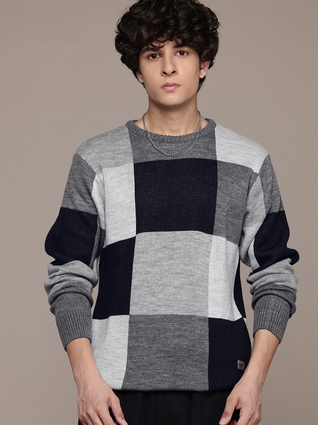 The Roadster Lifestyle Co. Colourblocked Pure Acrylic Longline Pullover, Grey
The Roadster Lifestyle Co. Colourblocked Pure Acrylic Longline Pullover, Grey
