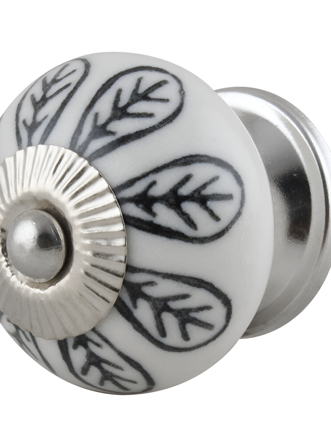 Indianshelf White & Black Leaves-designed Ceramic Thick & Rust-free Knob
Indianshelf White & Black Leaves-designed Ceramic Thick & Rust-free Knob