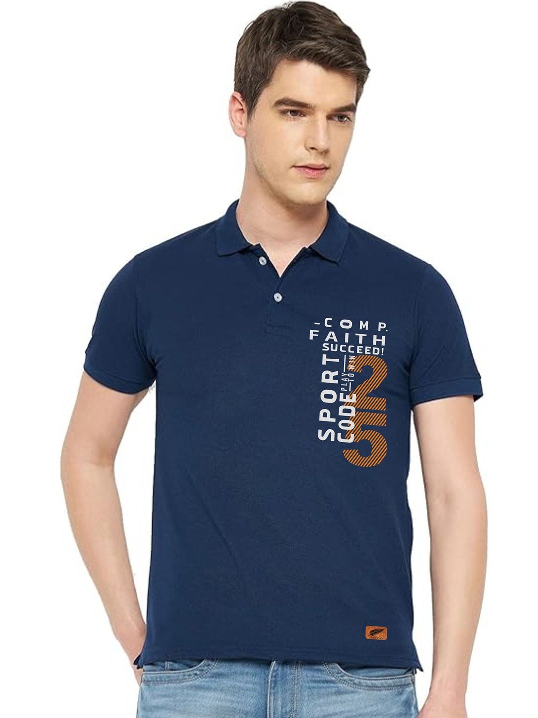 Polo Plus Regular Fit Short Sleeves Varsity Printed Polo Collar Dri-FIT T-shirt, Navy blue
Polo Plus Regular Fit Short Sleeves Varsity Printed Polo Collar Dri-FIT T-shirt, Navy blue
