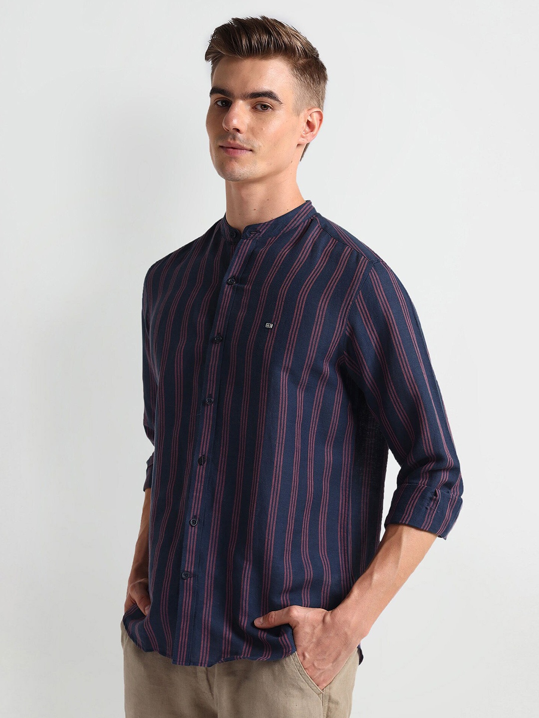 Arrow Sport Slim Fit Vertical Striped Mandarin Collar Casual Shirt, Blue
Arrow Sport Slim Fit Vertical Striped Mandarin Collar Casual Shirt, Blue