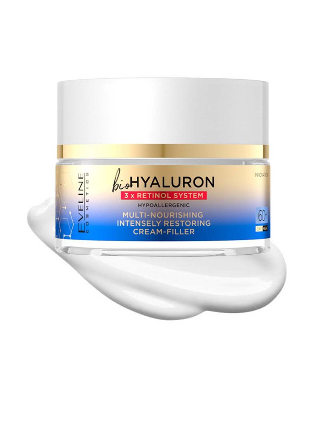 Eveline Cosmetics Bio Hyaluron Multi Nourishing Intensely Restoring Day & Night Cream-50ml, White
Eveline Cosmetics Bio Hyaluron Multi Nourishing Intensely Restoring Day & Night Cream-50ml, White