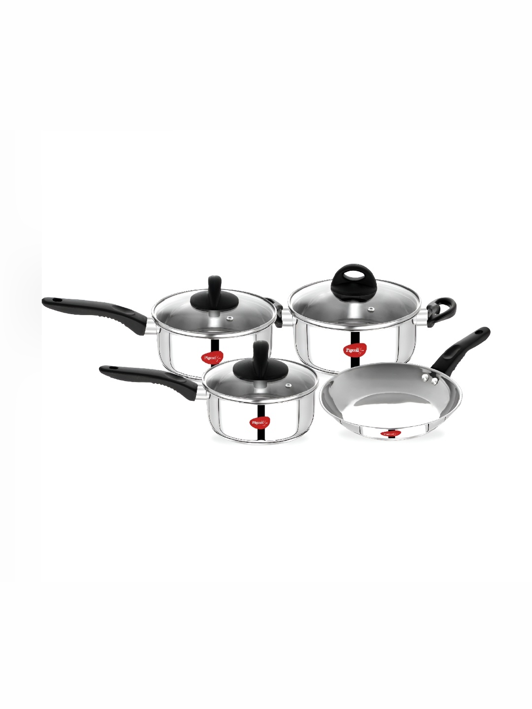 Pigeon Induction Bottom 7 Piece stainless steel cookware set with Sandwich base, Silver
Pigeon Induction Bottom 7 Piece stainless steel cookware set with Sandwich base, Silver