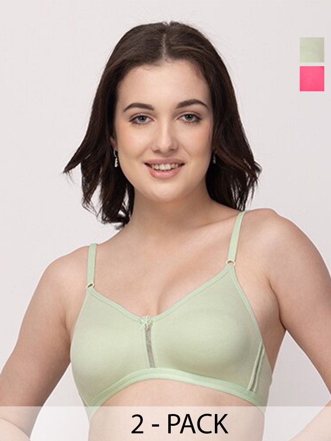 Floret Pack Of 2 Medium Coverage Non Padded T-shirt Bra With All Day Comfort, Sea green
Floret Pack Of 2 Medium Coverage Non Padded T-shirt Bra With All Day Comfort, Sea green