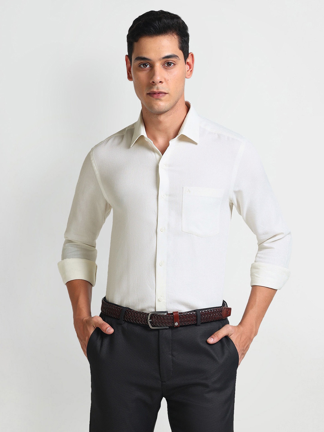 Arrow Geometric Pattern Slim Fit Spread Collar Long Sleeves Formal Cotton Shirt, White
Arrow Geometric Pattern Slim Fit Spread Collar Long Sleeves Formal Cotton Shirt, White