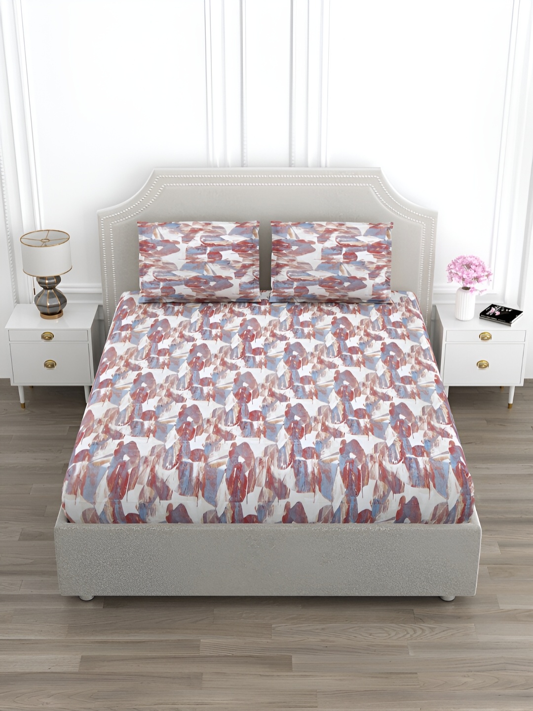 EverHOME Brown & White Abstract Printed Cotton 210 TC King Bedsheet with 2 Pillow Covers
EverHOME Brown & White Abstract Printed Cotton 210 TC King Bedsheet with 2 Pillow Covers