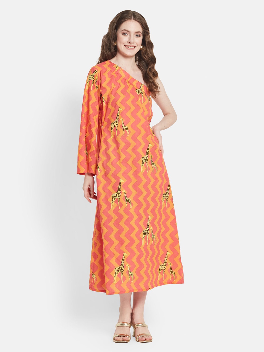 Be Sunset Ibiza Geometric Printed One Shoulder Pure Cotton A-Line Midi Dress, Fuchsia
Be Sunset Ibiza Geometric Printed One Shoulder Pure Cotton A-Line Midi Dress, Fuchsia