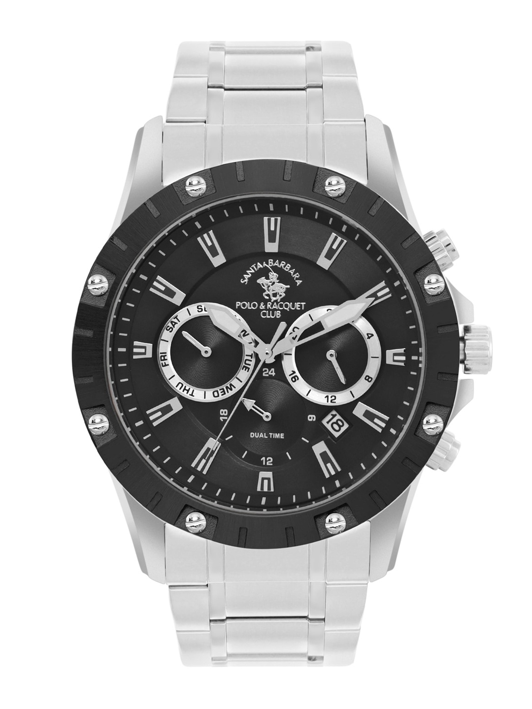 SANTA BARBARA POLO & RACQUET CLUB Men Stainless Steel Chronograph Watch SB.1.10545-1, Silver
SANTA BARBARA POLO & RACQUET CLUB Men Stainless Steel Chronograph Watch SB.1.10545-1, Silver