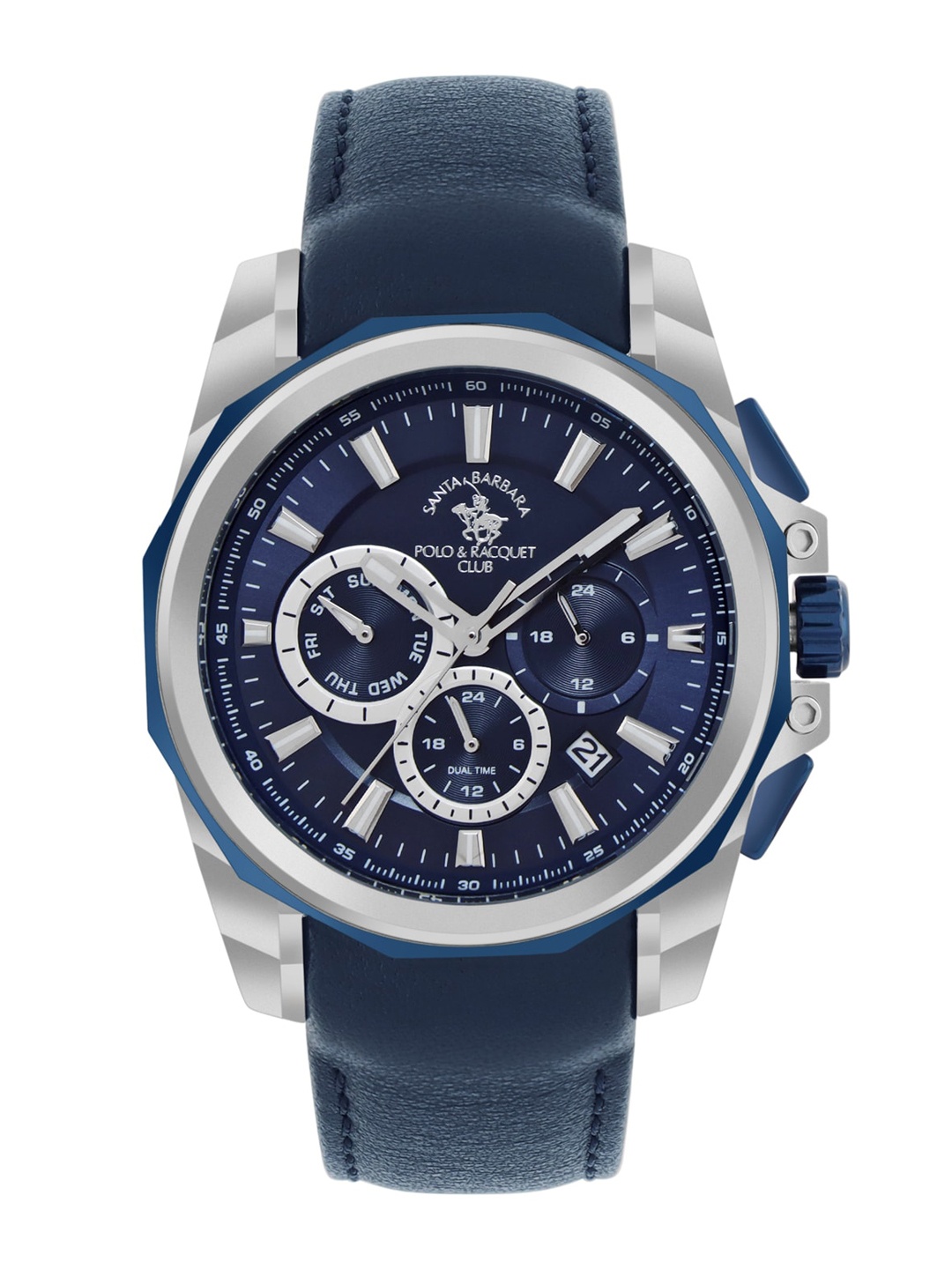 SANTA BARBARA POLO & RACQUET CLUB Men Leather Straps Analogue Watch SB.1.10511-2, Blue
SANTA BARBARA POLO & RACQUET CLUB Men Leather Straps Analogue Watch SB.1.10511-2, Blue