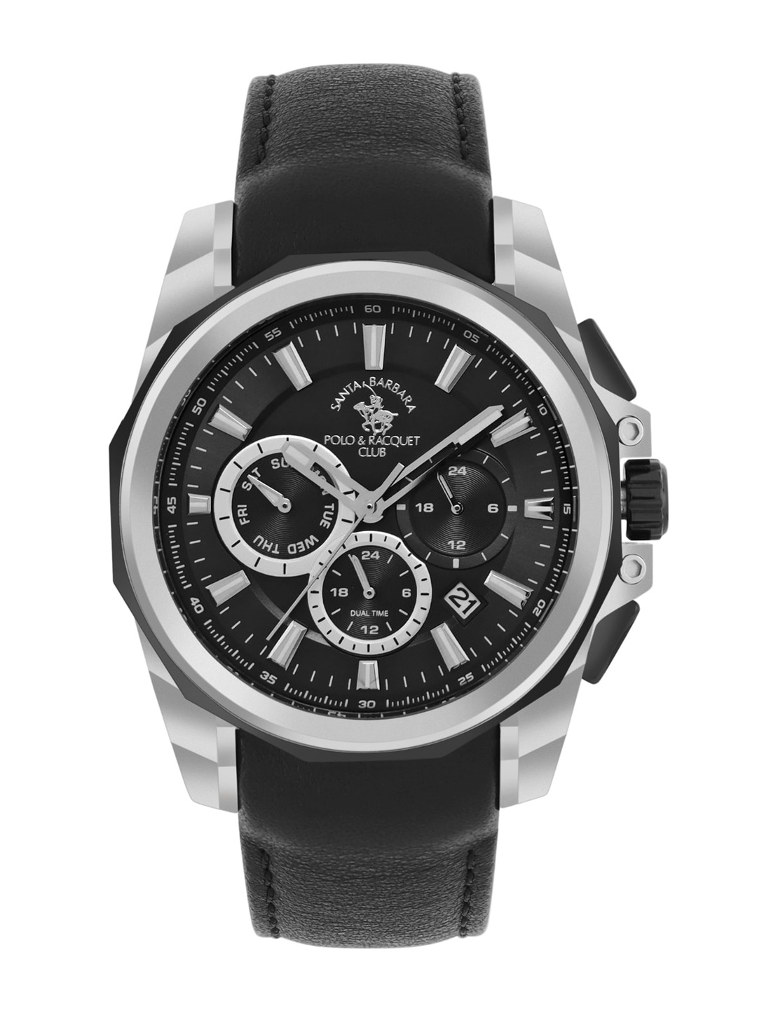 SANTA BARBARA POLO & RACQUET CLUB Men Dial & Leather Straps Analogue Watch SB.1.10511-1, Black
SANTA BARBARA POLO & RACQUET CLUB Men Dial & Leather Straps Analogue Watch SB.1.10511-1, Black