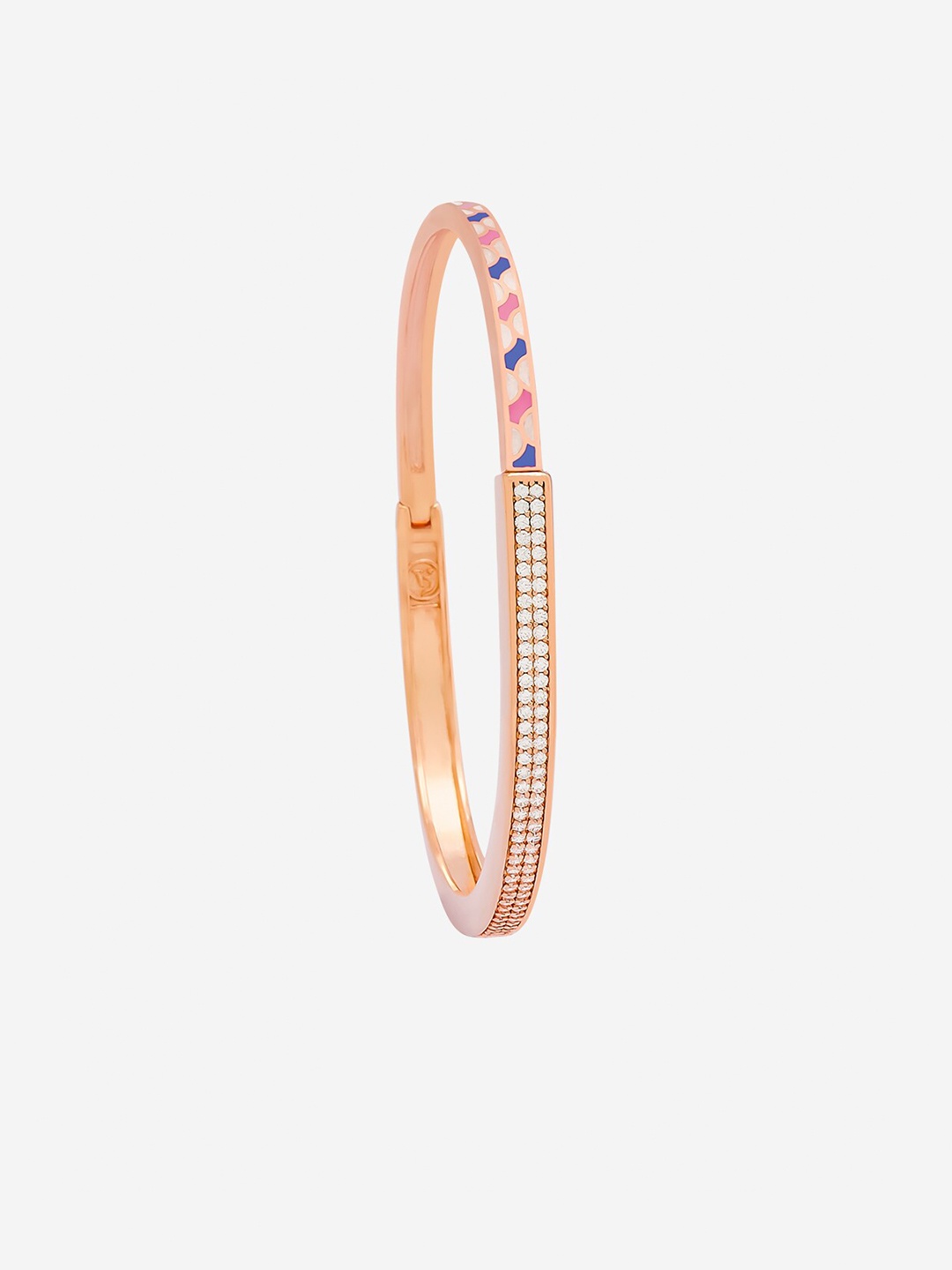Kushal's Fashion Jewellery Women Cubic Zirconia Meenakari Rose Gold-Plated Kada Bracelet
Kushal's Fashion Jewellery Women Cubic Zirconia Meenakari Rose Gold-Plated Kada Bracelet