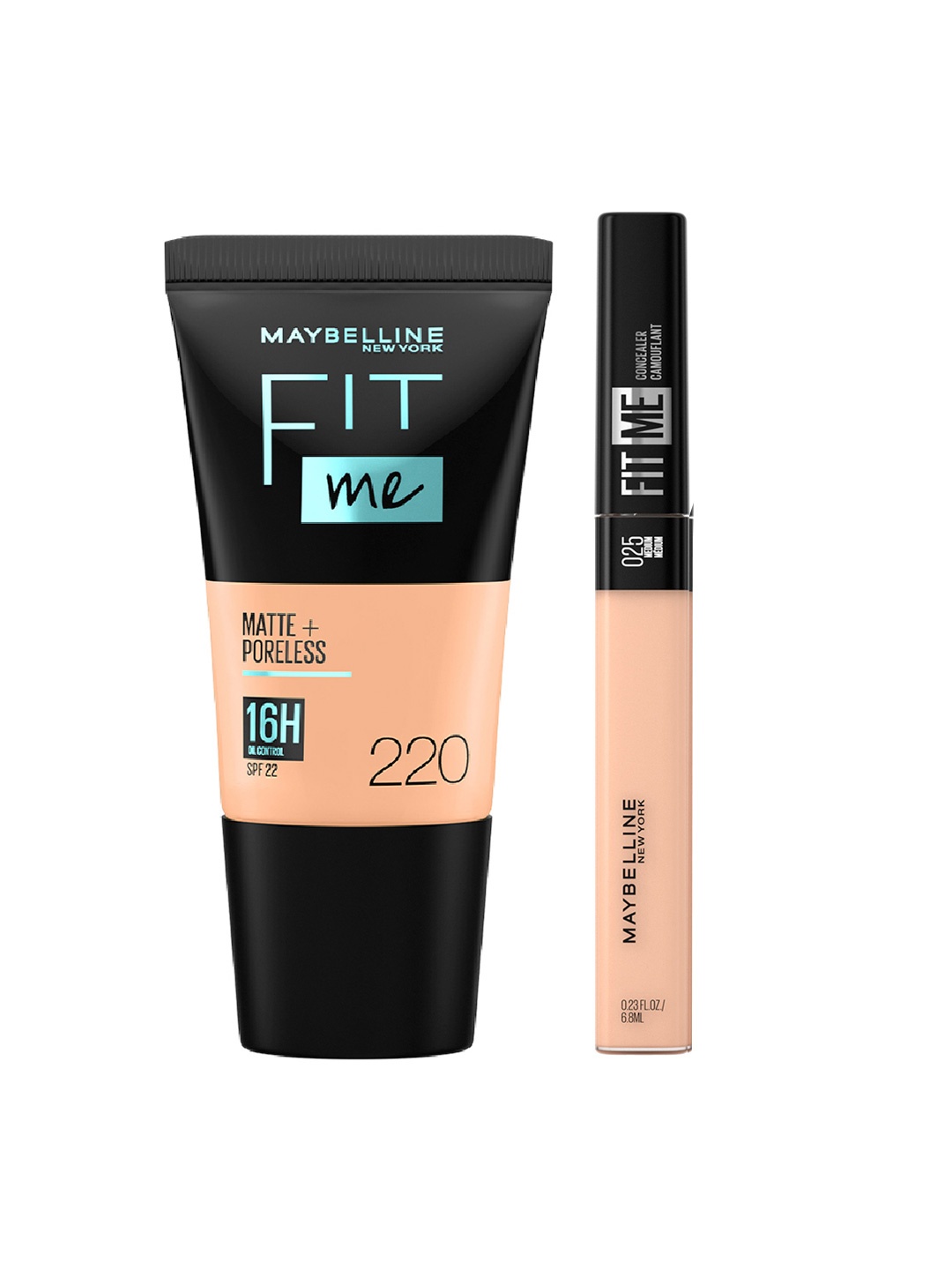 Maybelline Set of New York Fit Me Matte+Poreless Foundation-220 + Concealer-25, Beige
Maybelline Set of New York Fit Me Matte+Poreless Foundation-220 + Concealer-25, Beige
