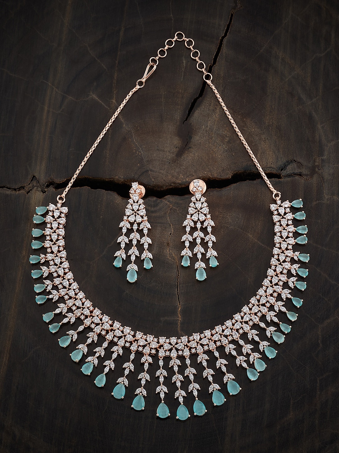 Kushal's Fashion Jewellery Rose Gold Plated Cubic Zirconia Studded Jewellery Set
Kushal's Fashion Jewellery Rose Gold Plated Cubic Zirconia Studded Jewellery Set