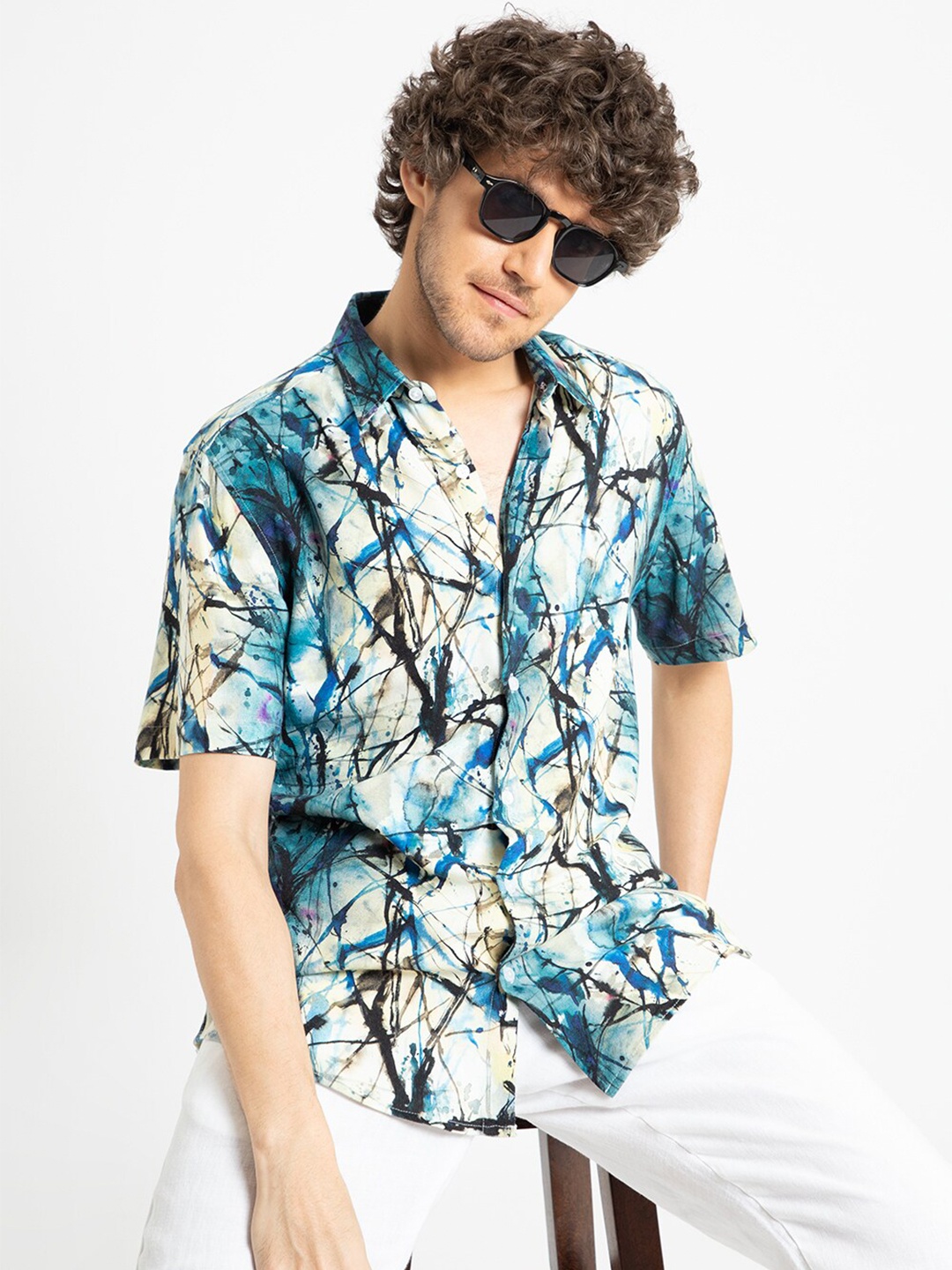 Banana Club Classic Abstract Printed Spread Collar Curved Slim Fit Casual Shirt, Blue
Banana Club Classic Abstract Printed Spread Collar Curved Slim Fit Casual Shirt, Blue
