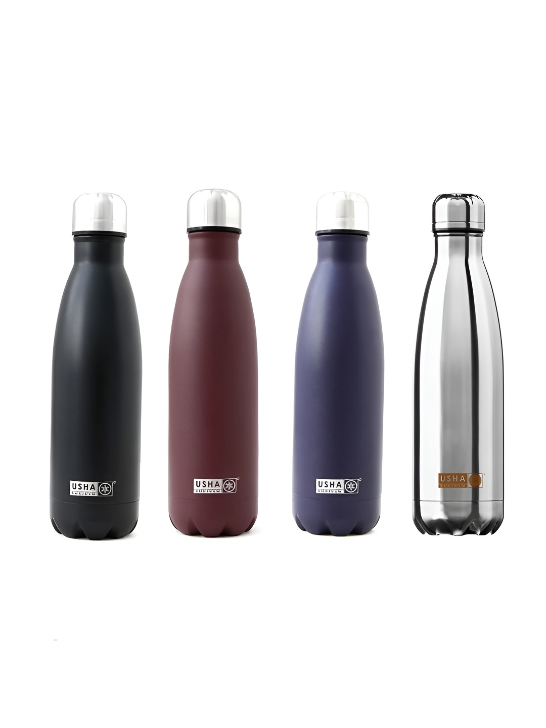 USHA SHRIRAM Assorted 4 Pieces Double Wall Vacuum Stainless Steel Water Bottles 1 L Each
USHA SHRIRAM Assorted 4 Pieces Double Wall Vacuum Stainless Steel Water Bottles 1 L Each