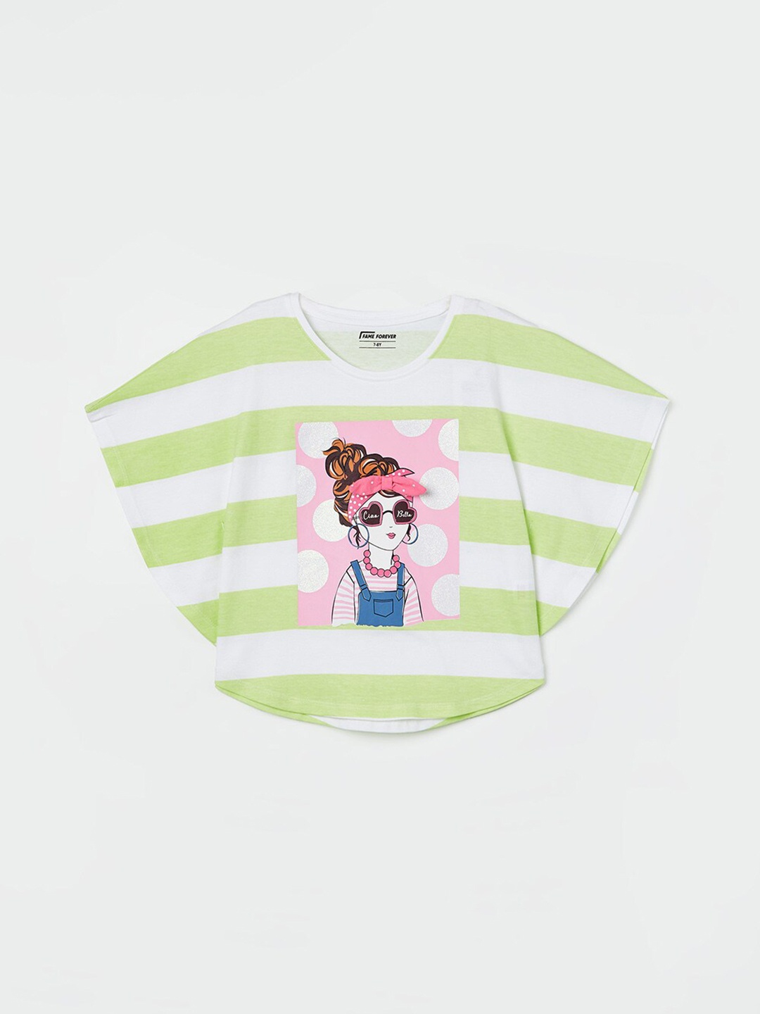 Fame Forever by Lifestyle Girls Floral Striped Extended Sleeves Cotton T-shirt, White
Fame Forever by Lifestyle Girls Floral Striped Extended Sleeves Cotton T-shirt, White