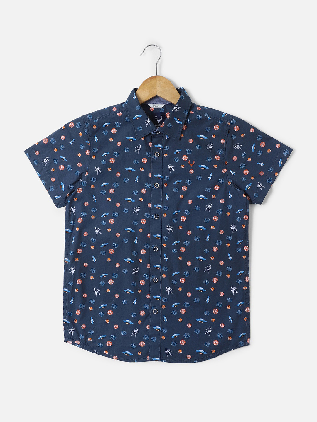 Allen Solly Junior Boys Conversational Printed Spread Collar Cotton Casual Shirt, Navy blue
Allen Solly Junior Boys Conversational Printed Spread Collar Cotton Casual Shirt, Navy blue