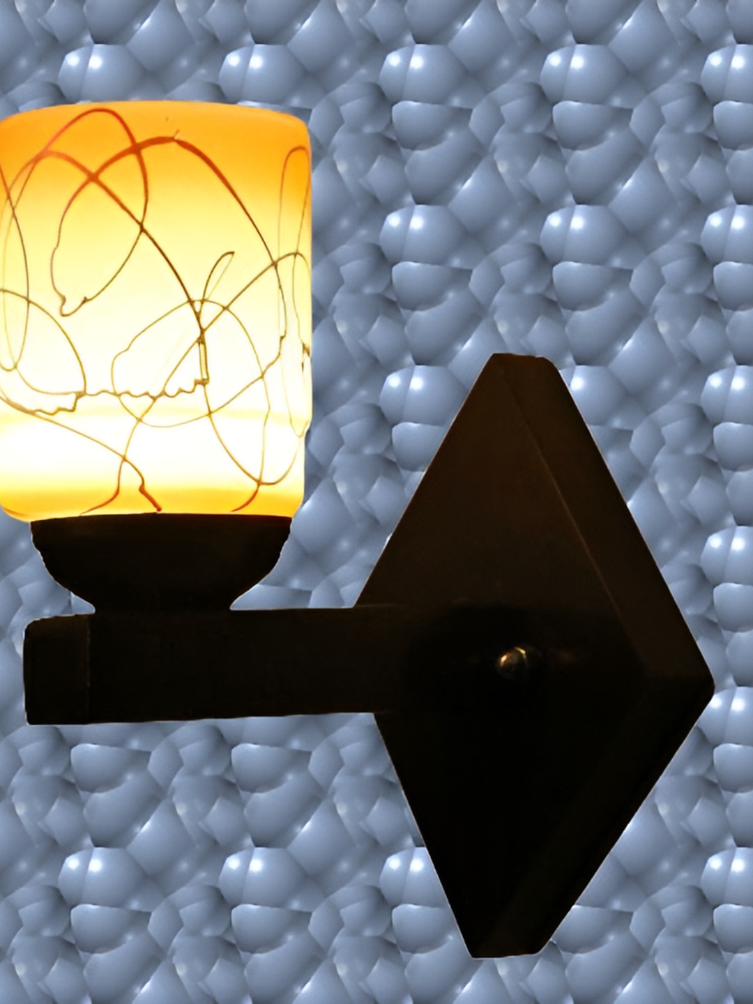 1ST TIME Orange & Black Printed Glass Traditional Cylinder Shaped Wall Lamp 
1ST TIME Orange & Black Printed Glass Traditional Cylinder Shaped Wall Lamp