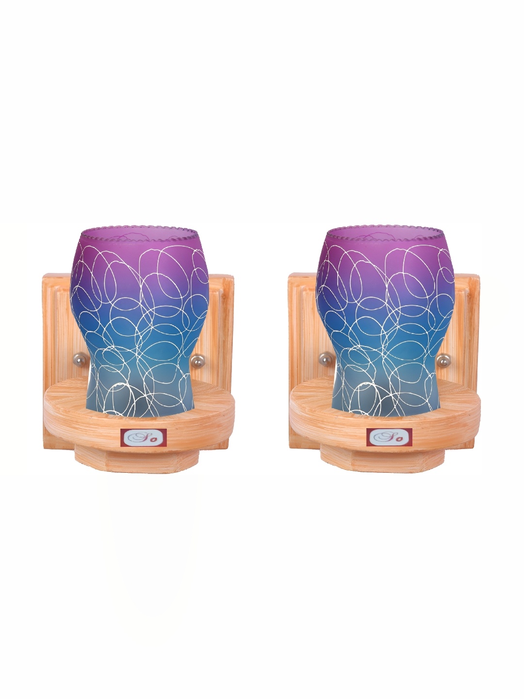 1ST TIME Purple & Blue 2 Pieces Printed Glass Traditional Abstract Shaped Wall Lamp
1ST TIME Purple & Blue 2 Pieces Printed Glass Traditional Abstract Shaped Wall Lamp