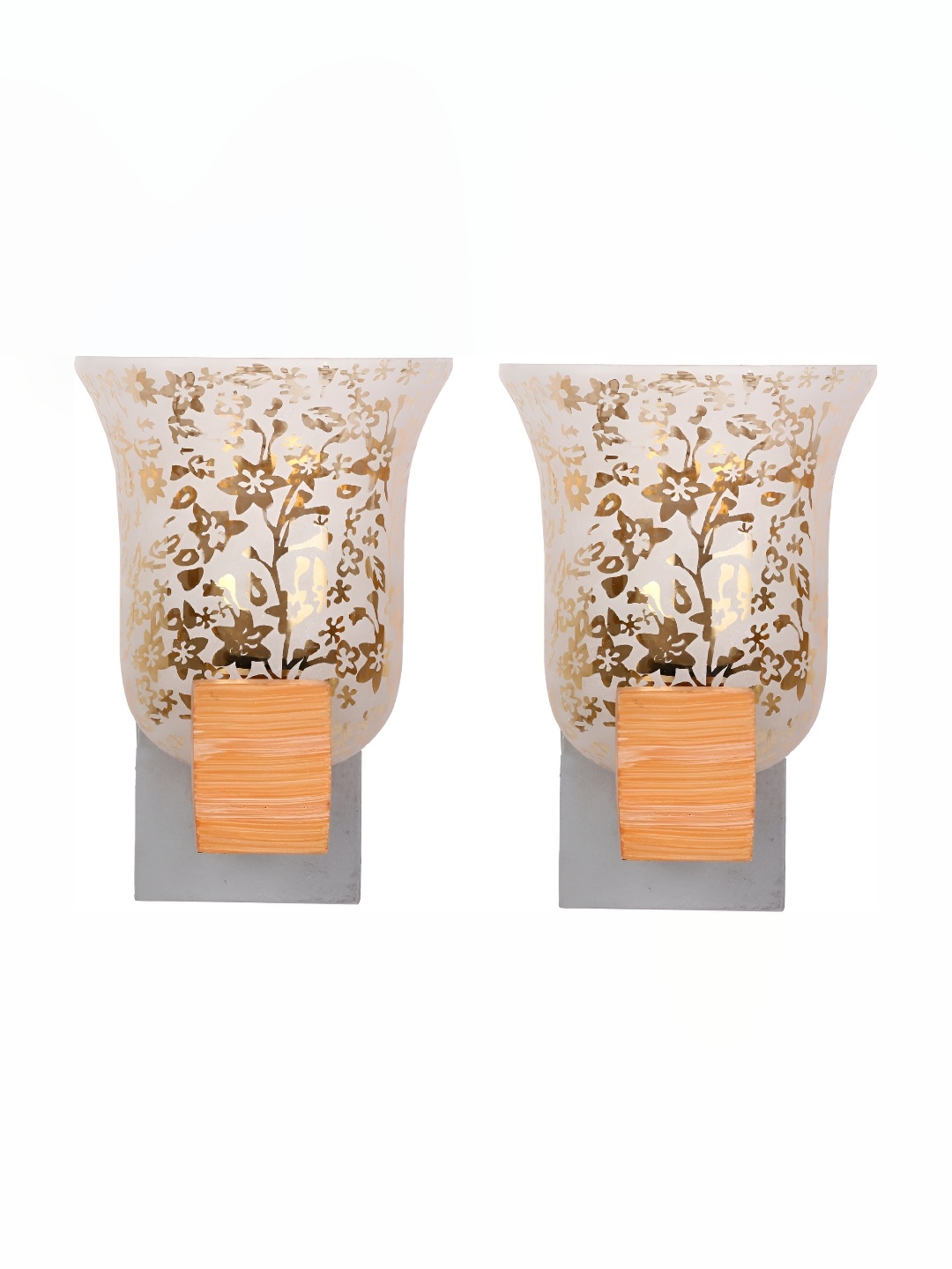 1ST TIME White & Gold-Toned 2 Pieces Printed Glass Bell Shaped Shaped Wall Lamp
1ST TIME White & Gold-Toned 2 Pieces Printed Glass Bell Shaped Shaped Wall Lamp