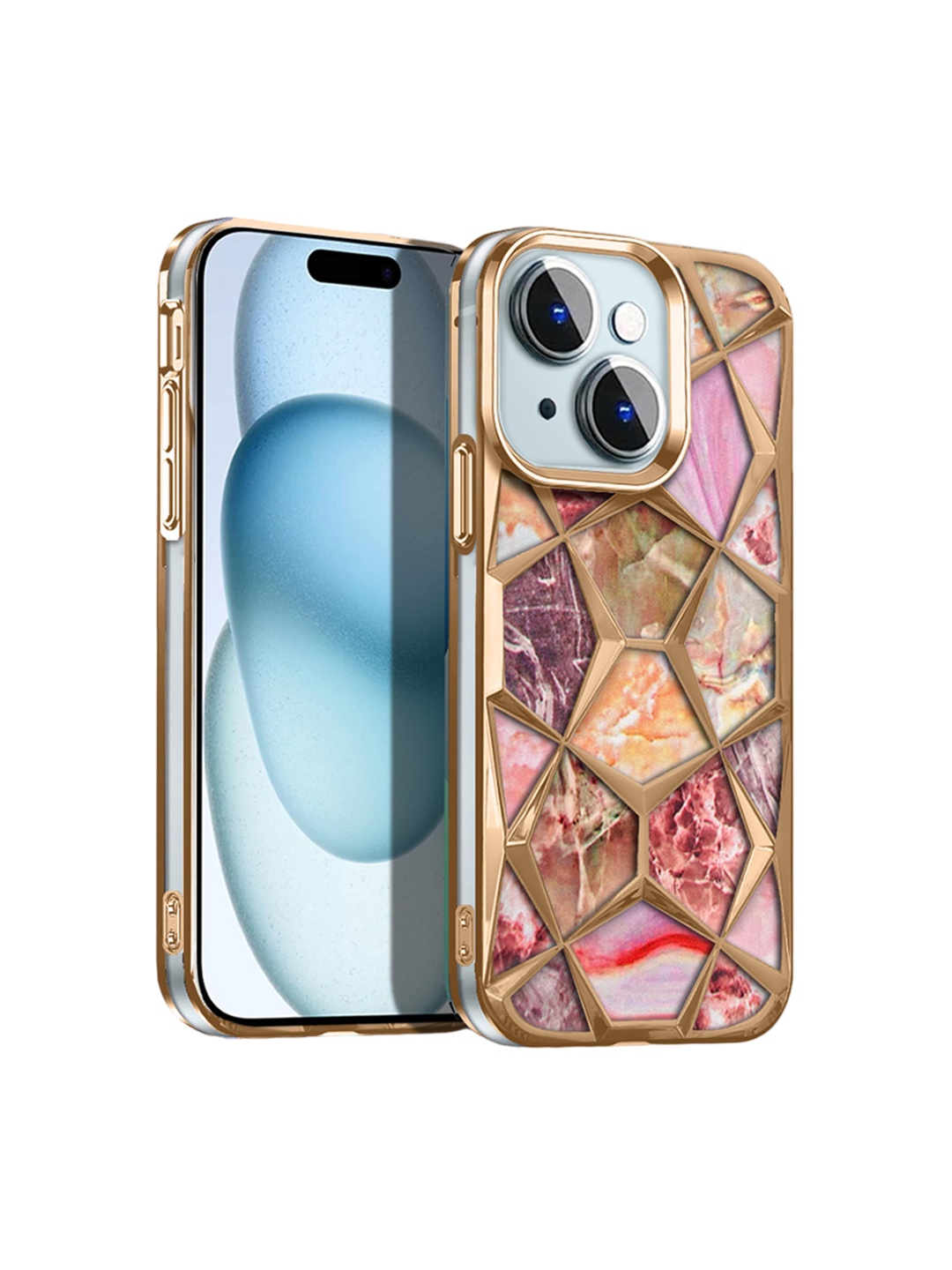 Karwan Abstract Printed Chrome Electroplated iPhone 15 Plus Mobile Back Case, Gold
Karwan Abstract Printed Chrome Electroplated iPhone 15 Plus Mobile Back Case, Gold