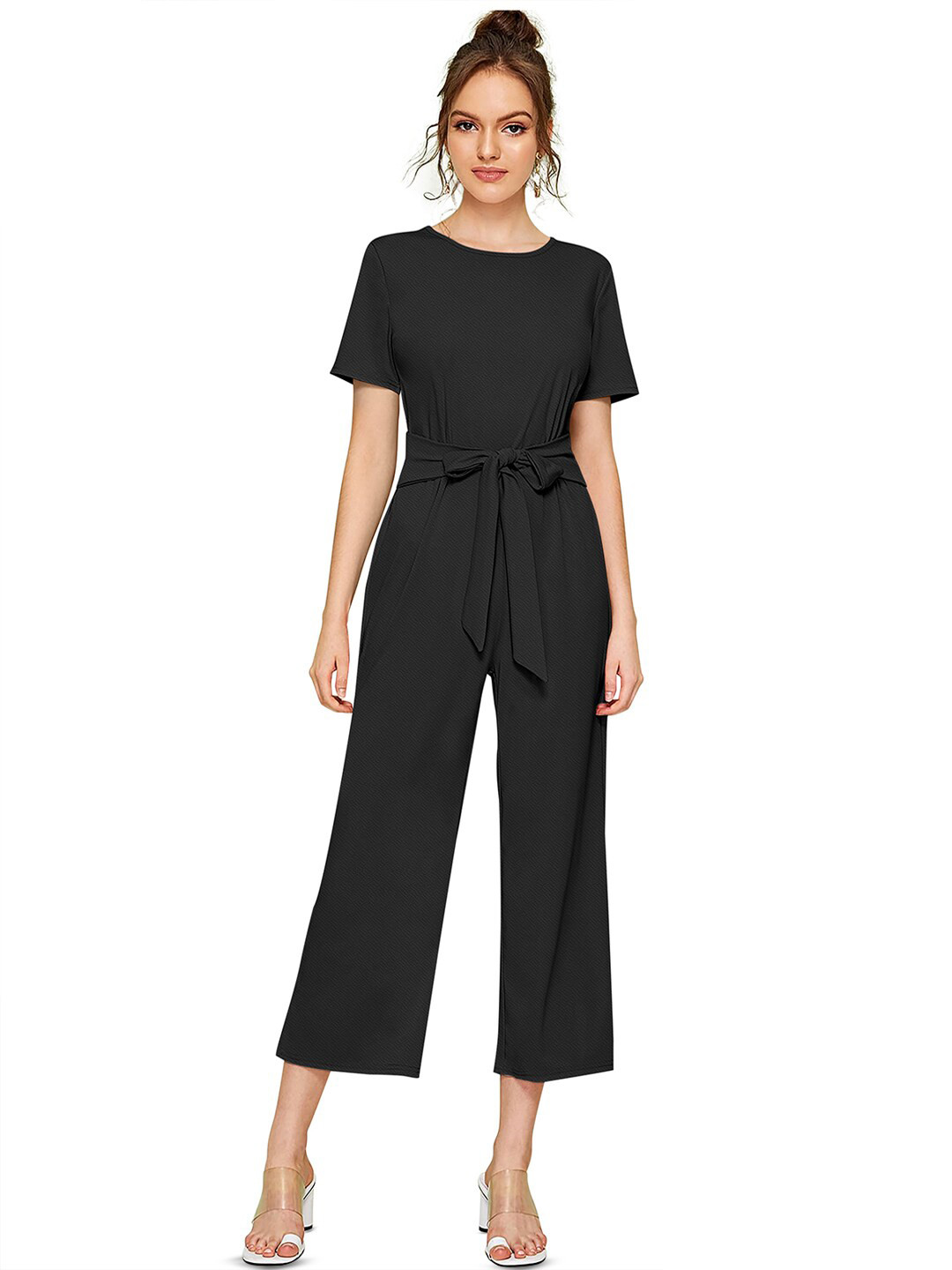 BAESD Waist Tie-Ups Cotton Basic Jumpsuit, Black
BAESD Waist Tie-Ups Cotton Basic Jumpsuit, Black