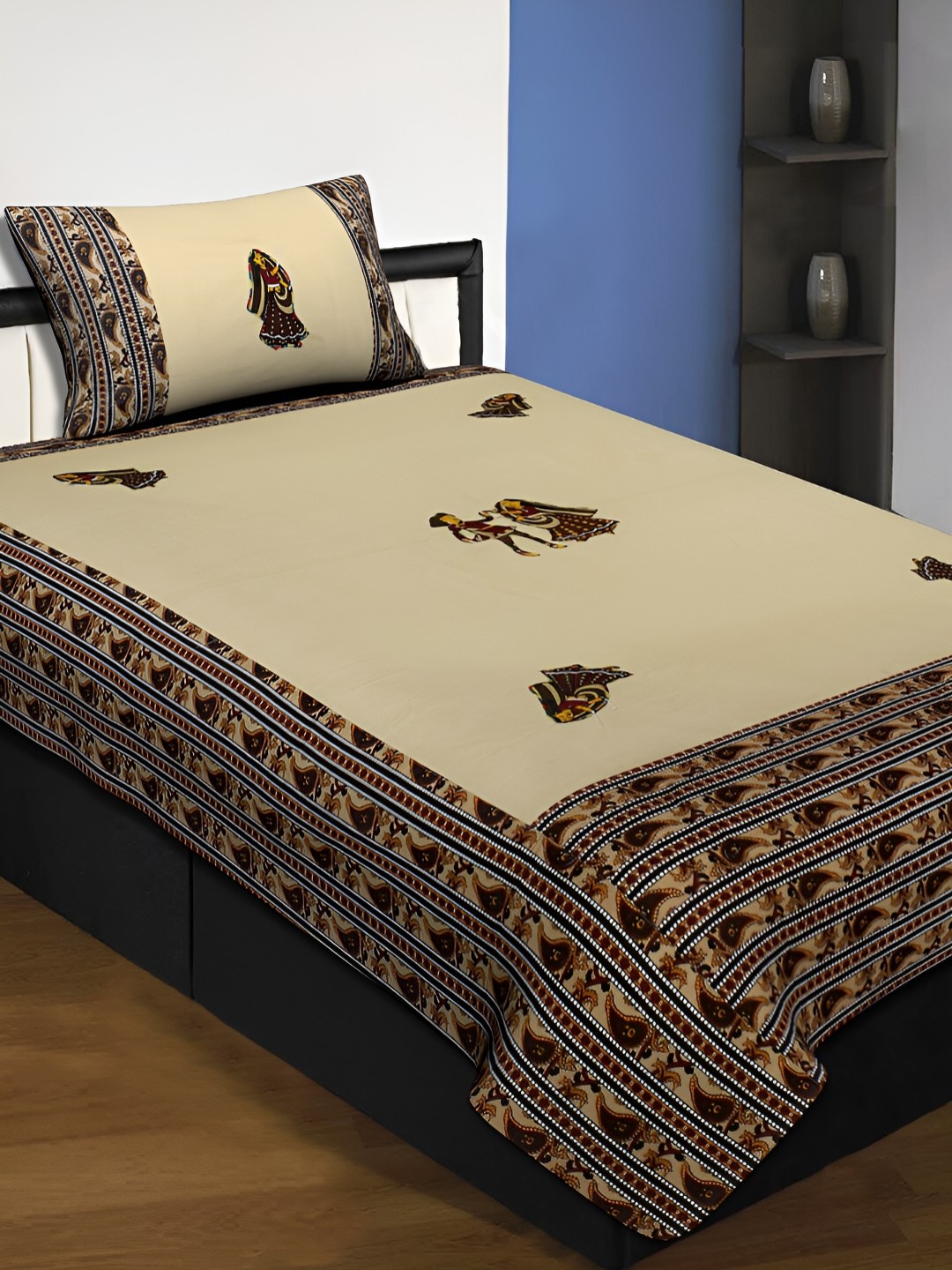JAIPUR FABRIC Beige & Yellow Ethnic Motifs Printed Cotton 220 TC Single Bedsheet Set
JAIPUR FABRIC Beige & Yellow Ethnic Motifs Printed Cotton 220 TC Single Bedsheet Set