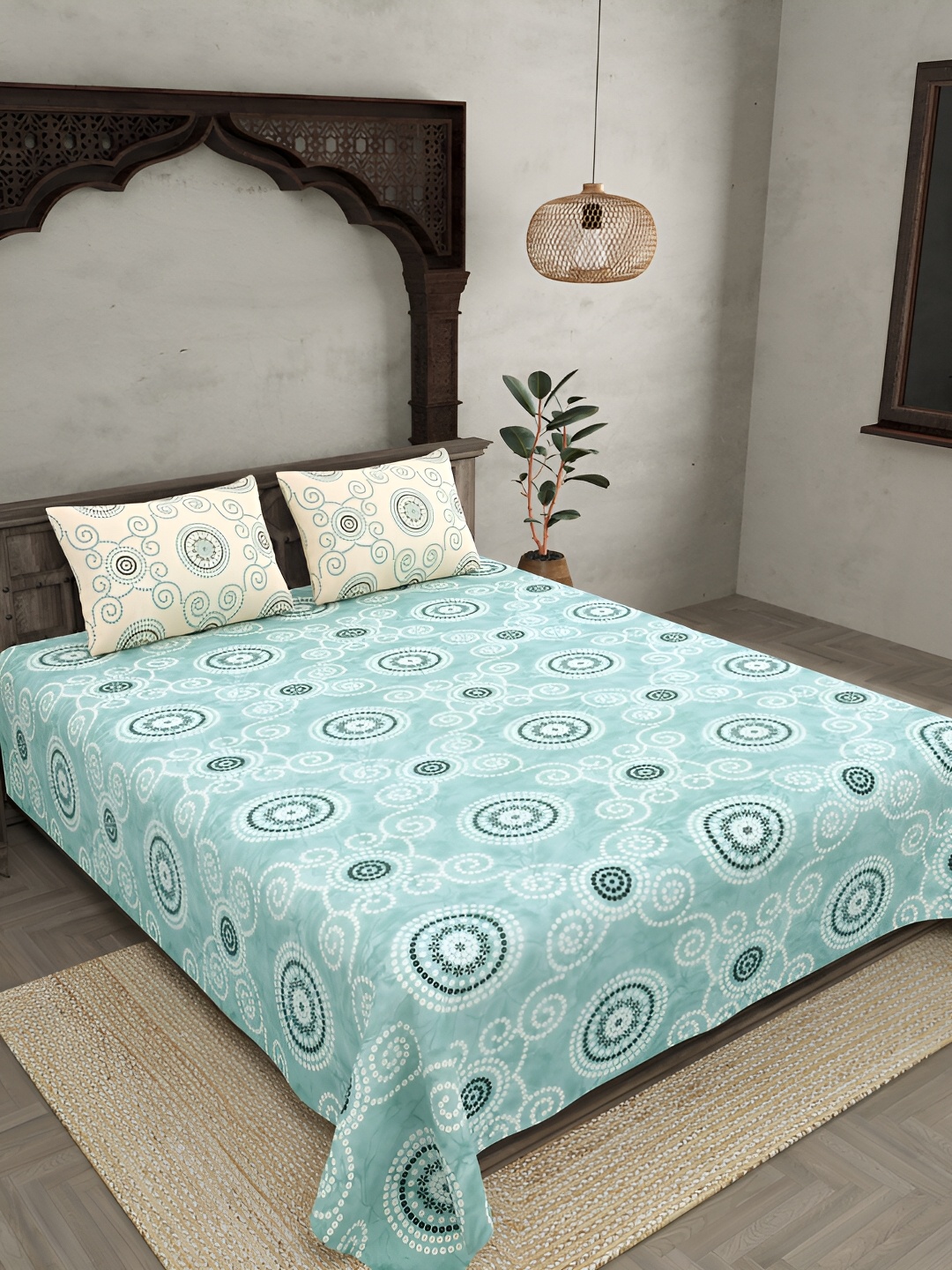 JAIPUR FABRIC Green & White Ethnic Motifs Printed Microfiber 180 TC King Bedsheet Set
JAIPUR FABRIC Green & White Ethnic Motifs Printed Microfiber 180 TC King Bedsheet Set