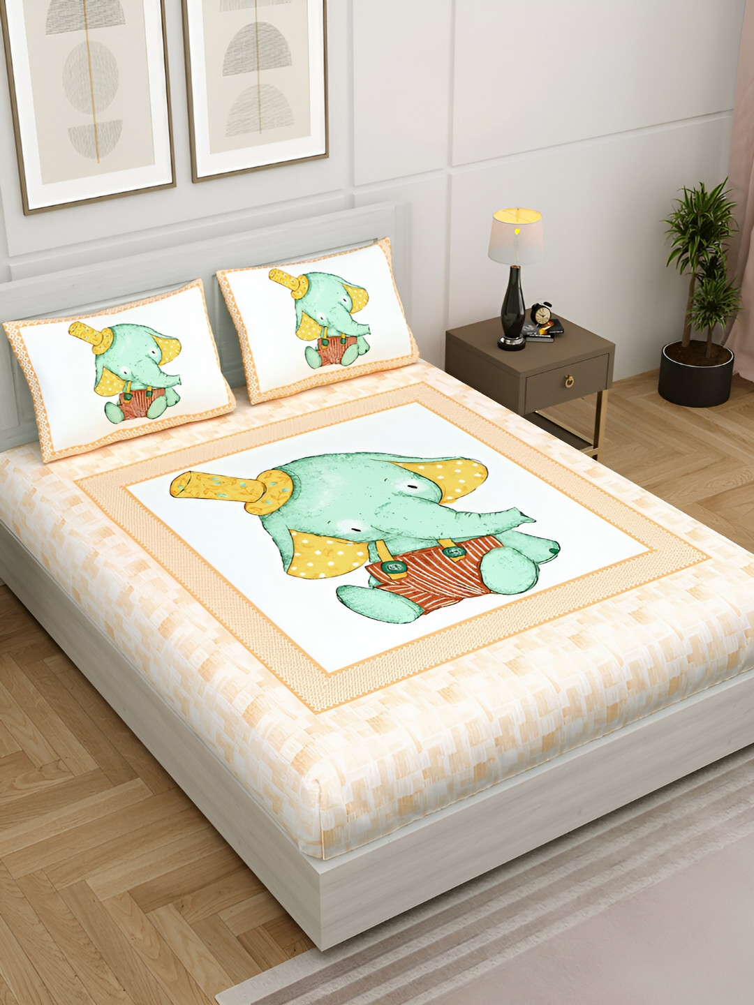 JAIPUR FABRIC White Cartoon Characters Cotton 250 TC King Bedsheet with 2 Pillow Covers
JAIPUR FABRIC White Cartoon Characters Cotton 250 TC King Bedsheet with 2 Pillow Covers