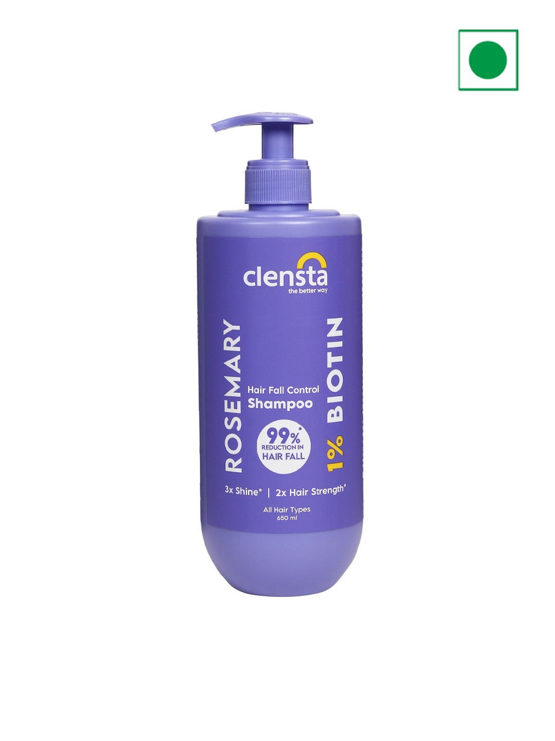 Clensta Rosemary Hair Fall Control Shampoo Infused With Rosemary & Biotin-650ml, Purple
Clensta Rosemary Hair Fall Control Shampoo Infused With Rosemary & Biotin-650ml, Purple