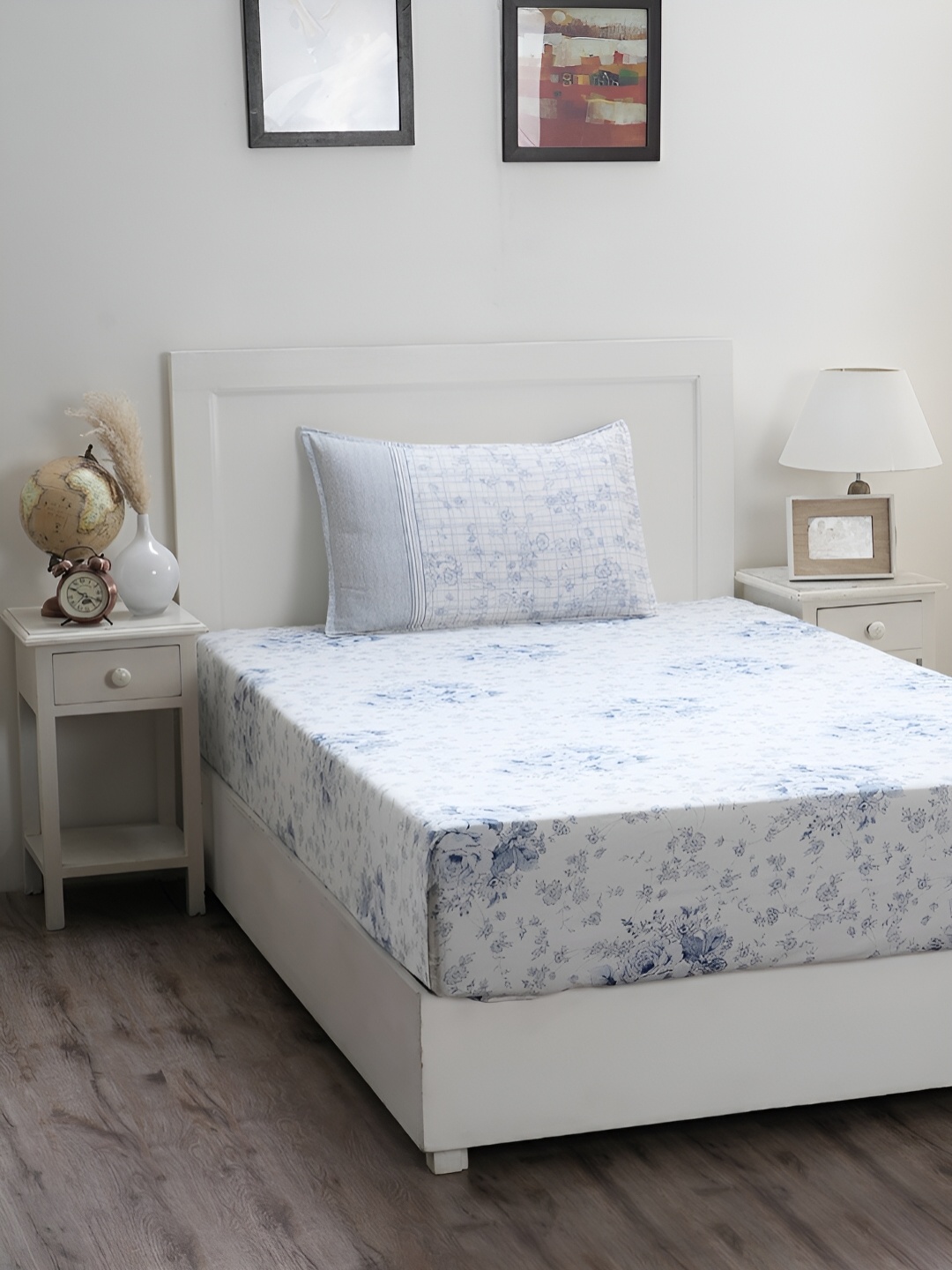 MASPAR Optimist Bloom White & Blue Printed 300 TC Cotton Single Bedsheet & 1 Pillow Cover
MASPAR Optimist Bloom White & Blue Printed 300 TC Cotton Single Bedsheet & 1 Pillow Cover
