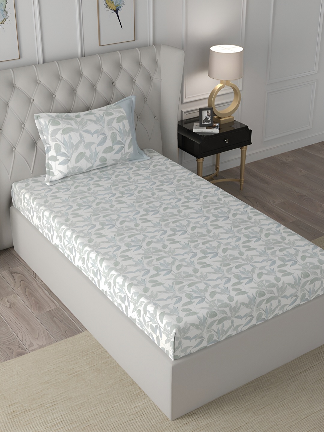 MASPAR Exotic Bouquet White & Blue Printed 200TC Cotton Single Bedsheet & Pillow Cover
MASPAR Exotic Bouquet White & Blue Printed 200TC Cotton Single Bedsheet & Pillow Cover