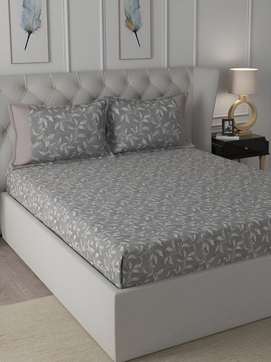 MASPAR Backyard Patio Grey Floral Printed 200TC Cotton Queen Bedsheet & 2 Pillow Covers
MASPAR Backyard Patio Grey Floral Printed 200TC Cotton Queen Bedsheet & 2 Pillow Covers