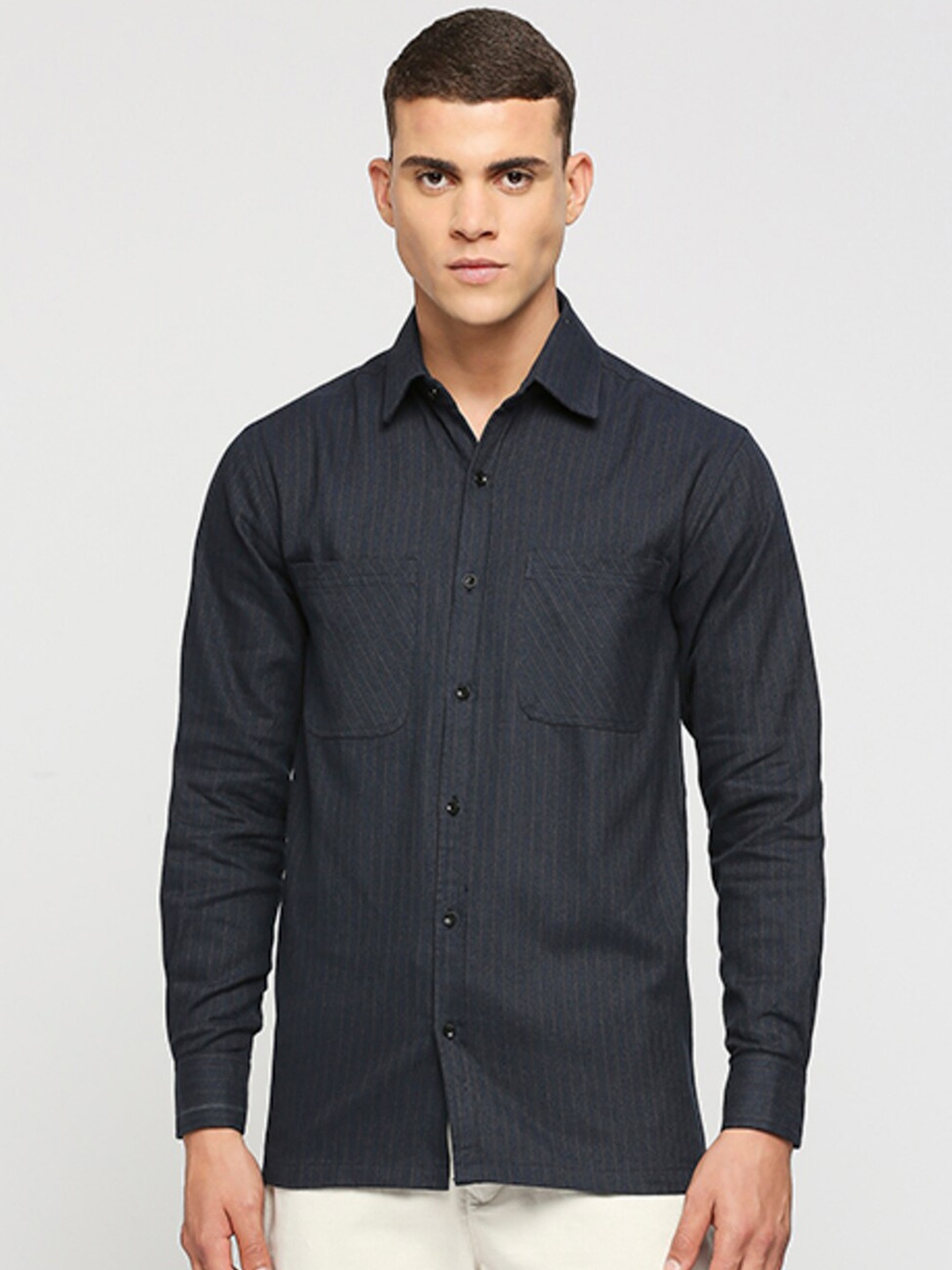 HEMSTERS Comfort Relaxed Fit Vertical Stripes Spread Collar Cotton Casual Shirt, Blue
HEMSTERS Comfort Relaxed Fit Vertical Stripes Spread Collar Cotton Casual Shirt, Blue
