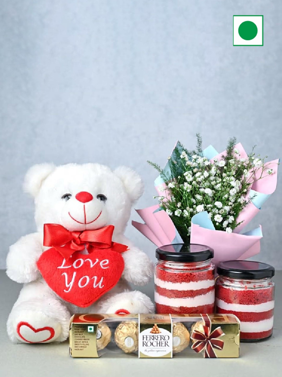 Floweraura Set Of 4 Gypso Bunch & Teddy Bear With Chocolates & Cake Assorted Gift Set, White
Floweraura Set Of 4 Gypso Bunch & Teddy Bear With Chocolates & Cake Assorted Gift Set, White