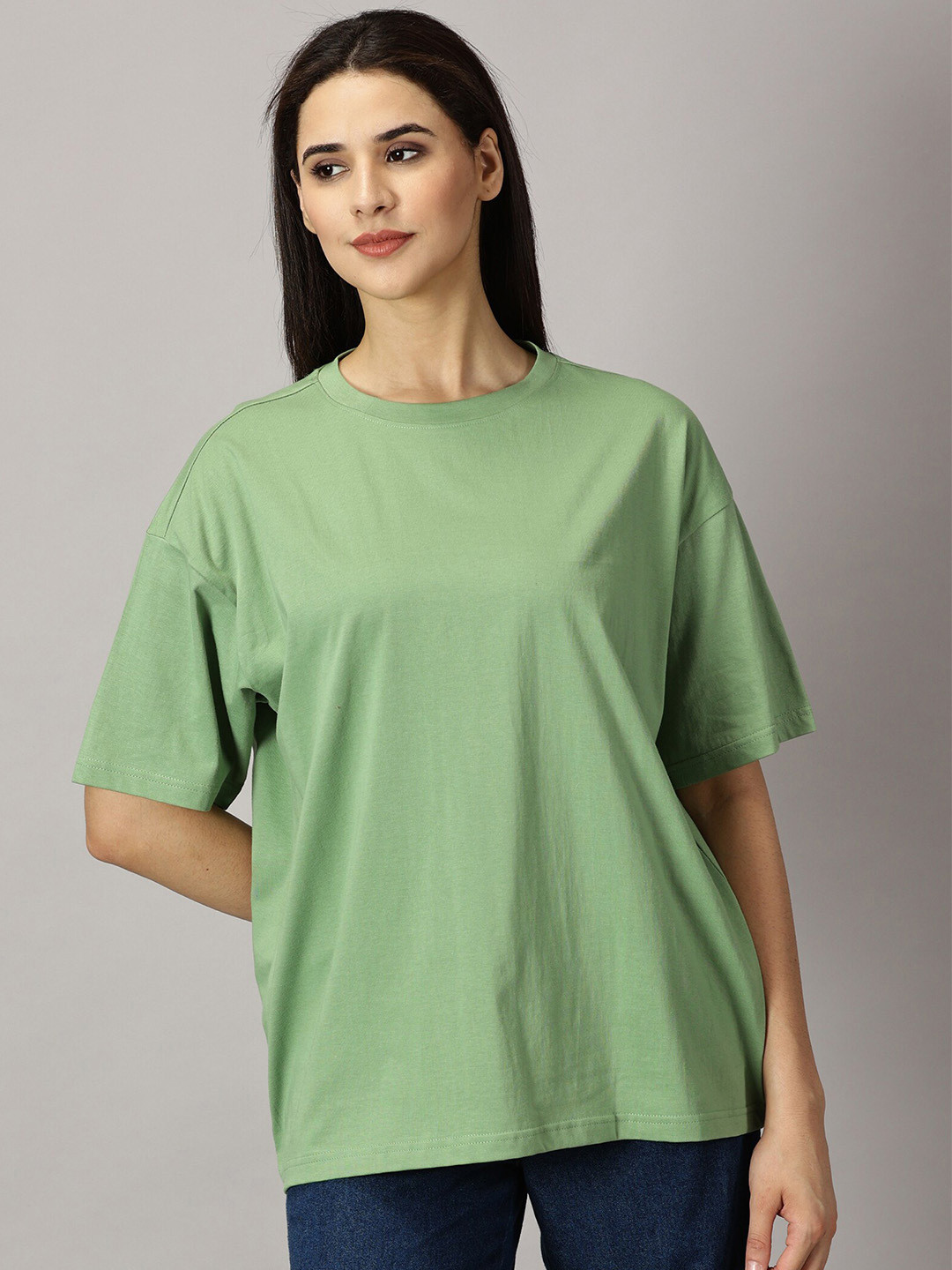 THE HOLLANDER Drop Shoulder Sleeves Pure Cotton Oversized T-shirt, Olive 
THE HOLLANDER Drop Shoulder Sleeves Pure Cotton Oversized T-shirt, Olive