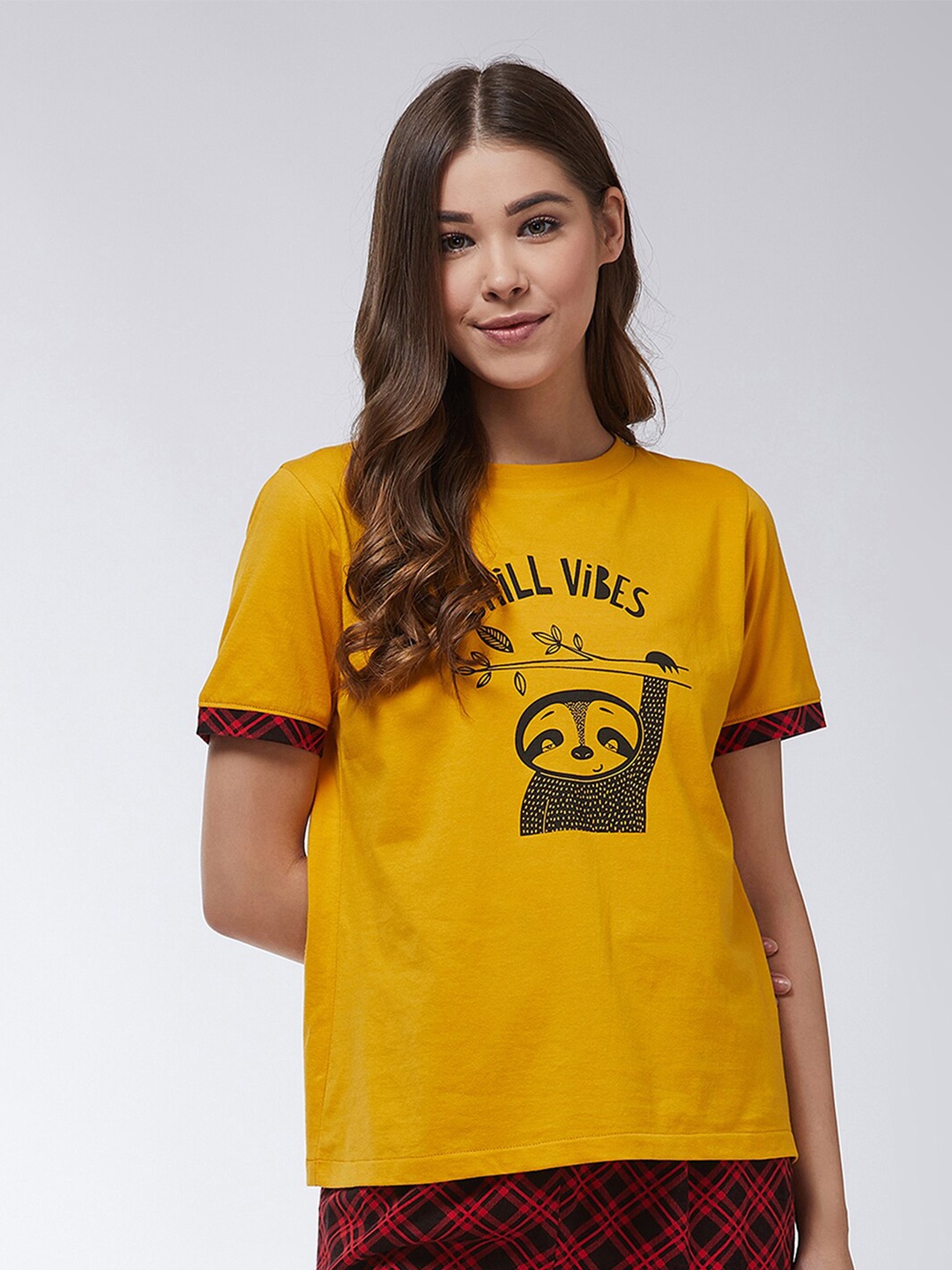 The Roadster Lifestyle Co. Mustard Yellow Typography Printed Cotton Relaxed Fit T-Shirt
The Roadster Lifestyle Co. Mustard Yellow Typography Printed Cotton Relaxed Fit T-Shirt