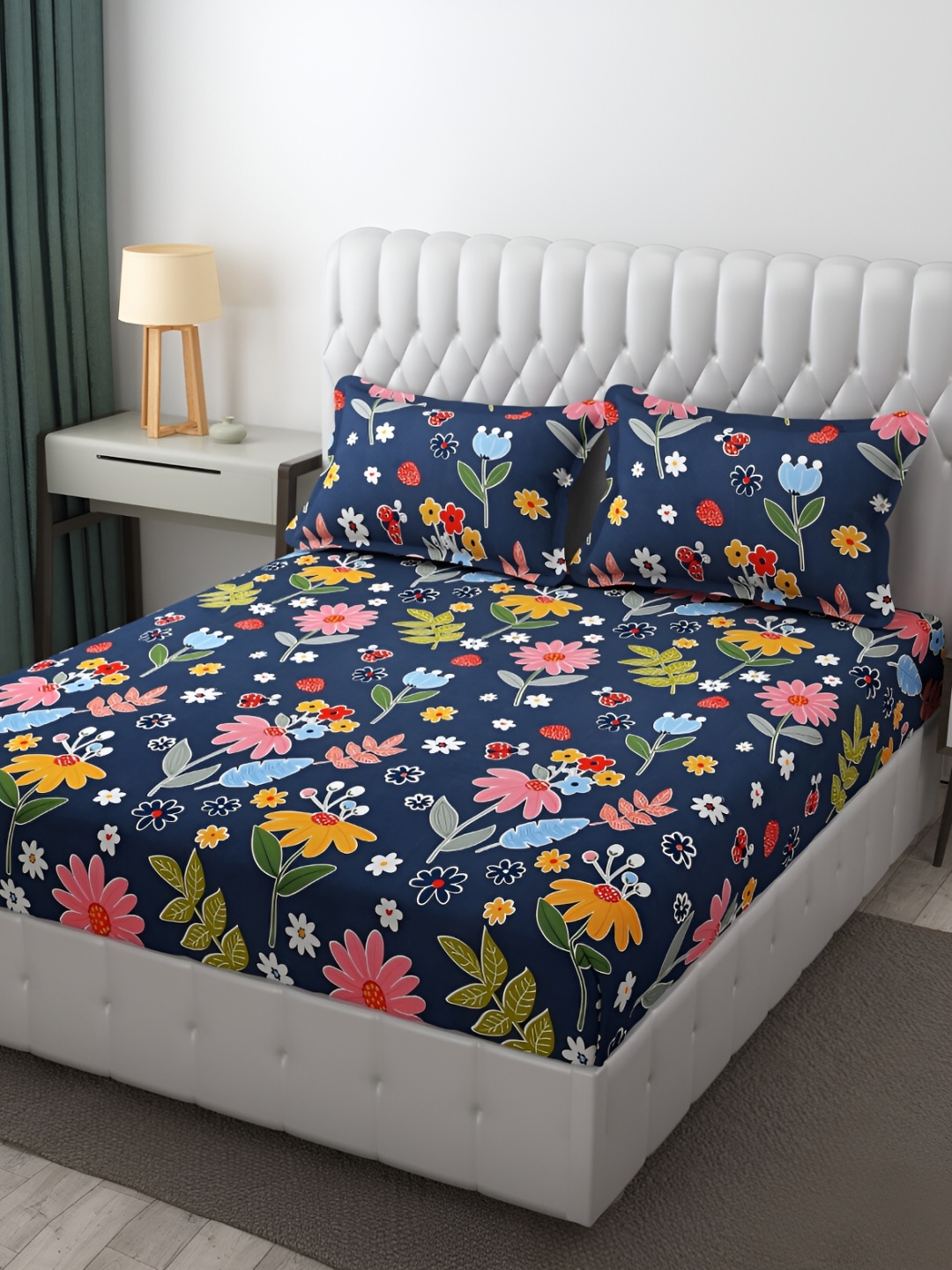 FINE TEX WORLD Blue & Pink Floral Microfiber 210 TC King Bedsheet with 2 Pillow Covers
FINE TEX WORLD Blue & Pink Floral Microfiber 210 TC King Bedsheet with 2 Pillow Covers