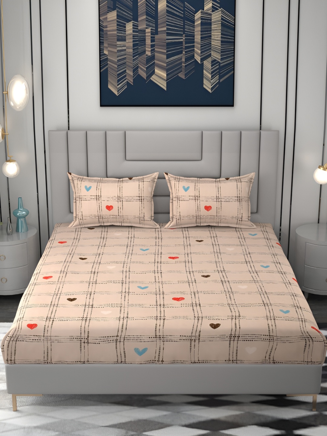 FINE TEX WORLD Brown & Red Abstract Microfiber 210 TC King Bedsheet with 2 Pillow Covers
FINE TEX WORLD Brown & Red Abstract Microfiber 210 TC King Bedsheet with 2 Pillow Covers