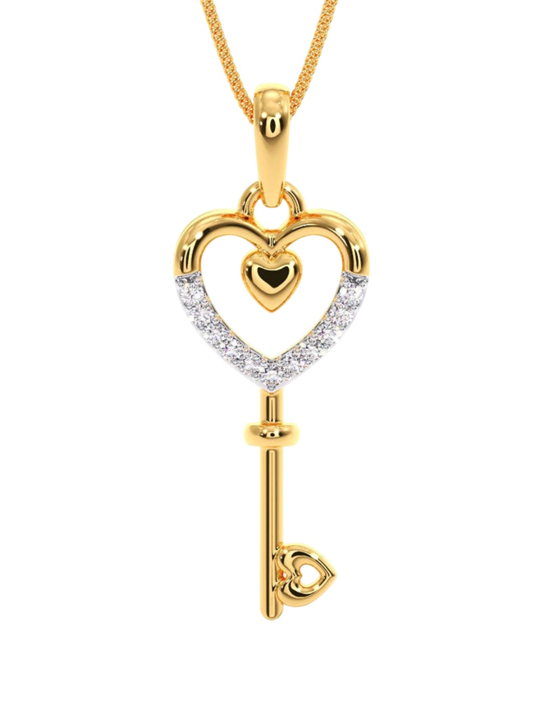 CANDERE A KALYAN JEWELLERS COMPANY 14KT (585) BIS Hallmark Studded Gold Pendant-0.72gm
CANDERE A KALYAN JEWELLERS COMPANY 14KT (585) BIS Hallmark Studded Gold Pendant-0.72gm