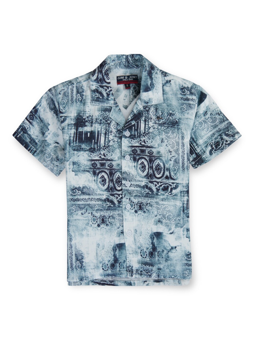 Gini and Jony Boys Floral Short Sleeves Spread Collar Cotton Opaque Printed Casual Shirt, Blue
Gini and Jony Boys Floral Short Sleeves Spread Collar Cotton Opaque Printed Casual Shirt, Blue