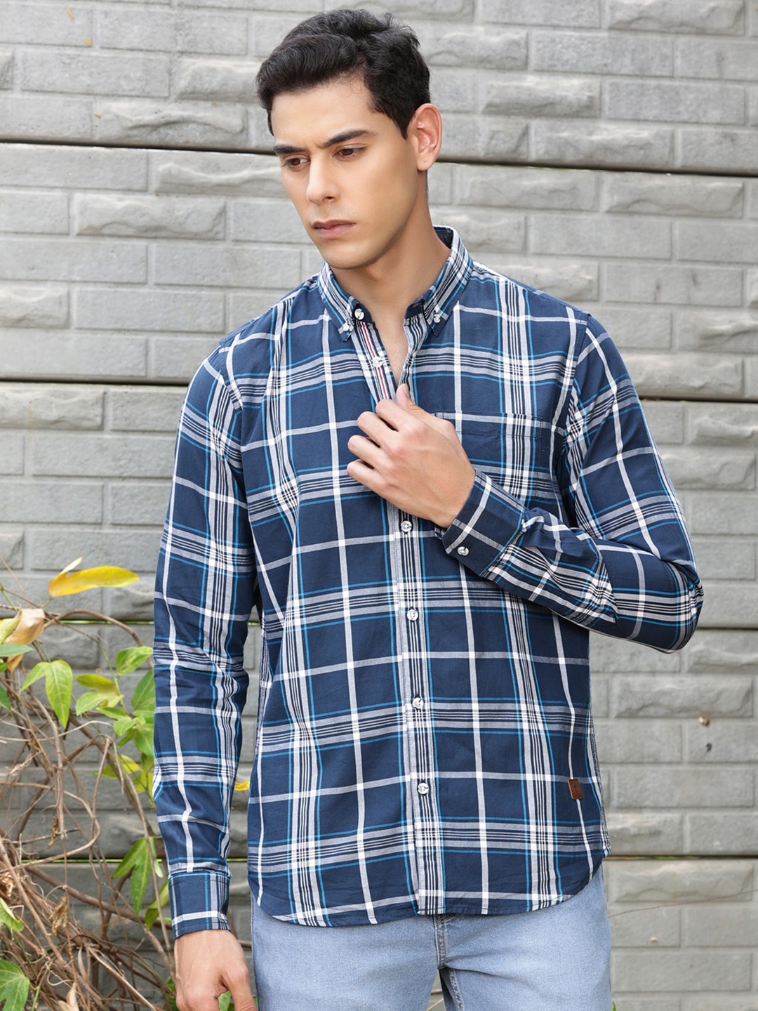 Thomas Scott Premium Slim Fit Tartan Checked Button-Down Collar Casual Shirt, Navy blue
Thomas Scott Premium Slim Fit Tartan Checked Button-Down Collar Casual Shirt, Navy blue