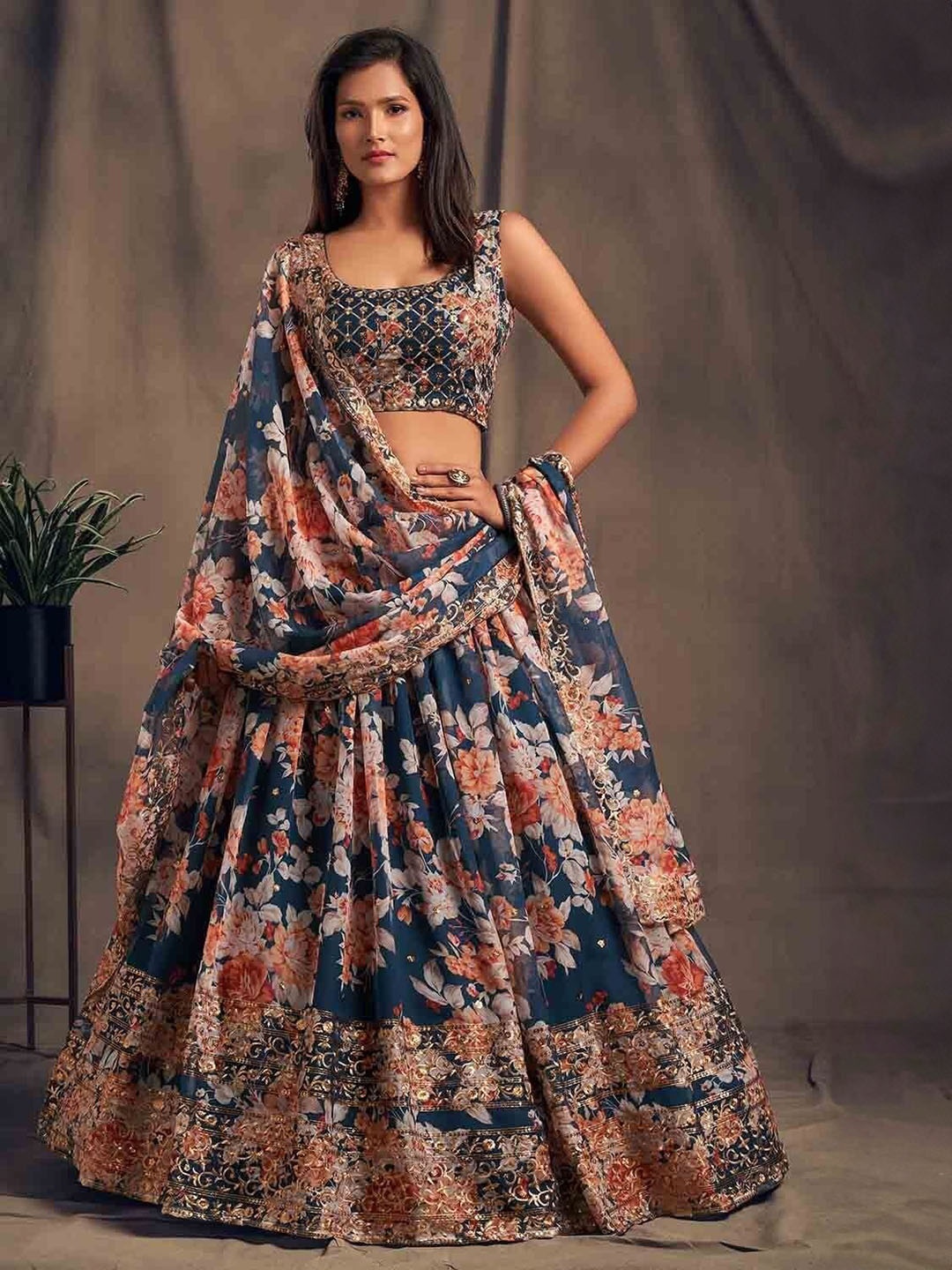 Rujave Embellished Thread Work Semi-Stitched Lehenga & Unstitched Blouse With Dupatta, Blue
Rujave Embellished Thread Work Semi-Stitched Lehenga & Unstitched Blouse With Dupatta, Blue