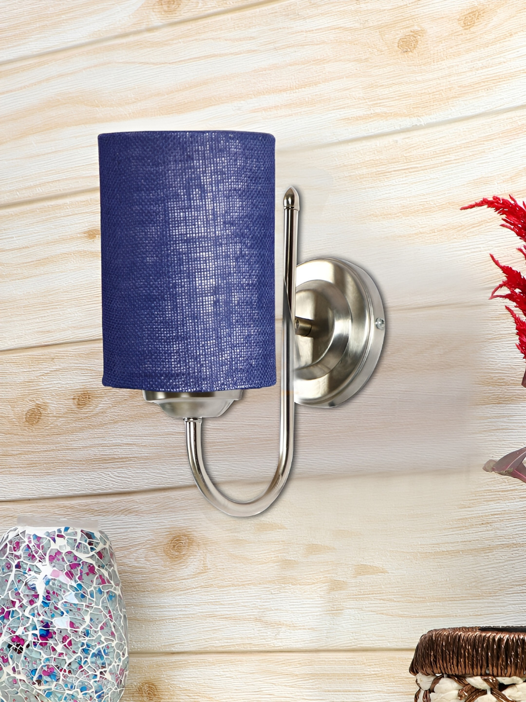 Devansh Blue Textured Metal Contemporary Cylinder Shaped Wall Lamp
Devansh Blue Textured Metal Contemporary Cylinder Shaped Wall Lamp